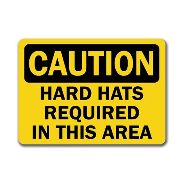 Signmission Caution Sign-Hard Hats Required in this Area-10in x 14in OSHA Safety Sign, 14" H, CS-Hard Hat 3 CS-Hard Hat 3 - main